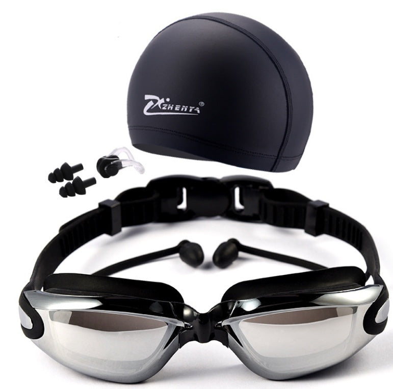 Anti-fog large-frame electroplated diving goggles