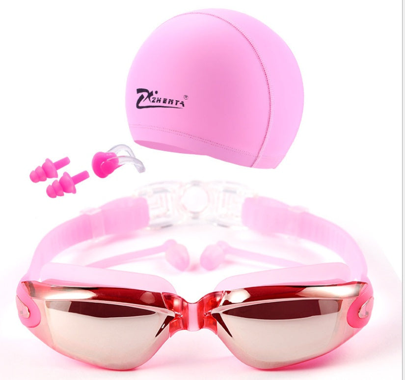 Anti-fog large-frame electroplated diving goggles