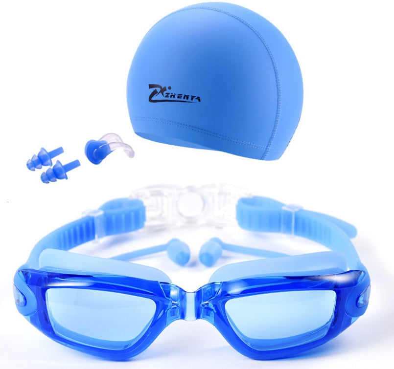 Anti-fog large-frame electroplated diving goggles