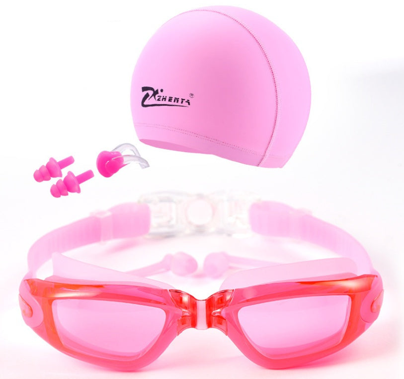 Anti-fog large-frame electroplated diving goggles
