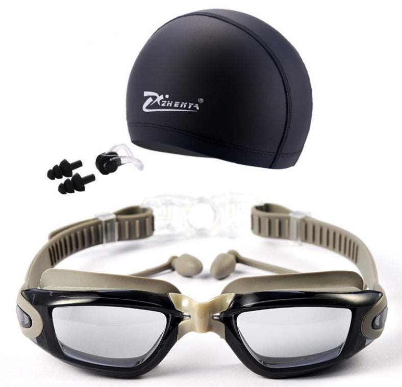 Anti-fog large-frame electroplated diving goggles