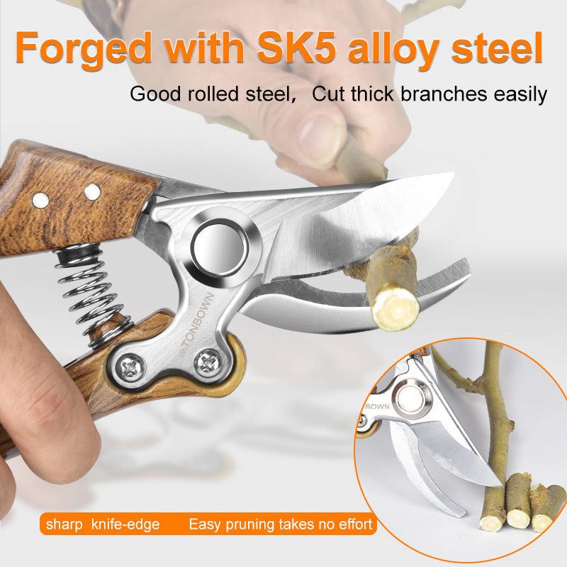Professional Pruning Shears for Gardening with SK5 Cutting Steel and Ergonomic Design