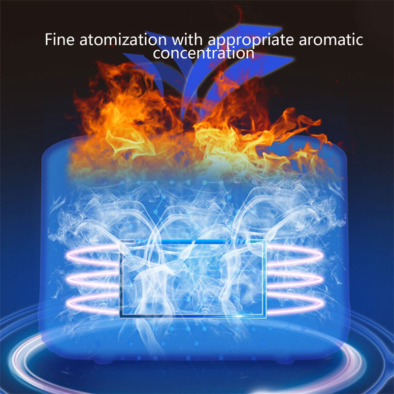 Dekorativ "eld"flamma och luftfuktare som kan sprida härliga aromer